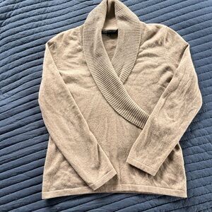 Jones New York Tan Turtleneck Sweater Cozy Knit